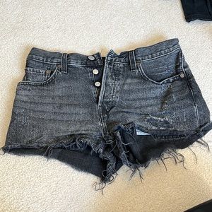 Levi’s black denim jean shorts